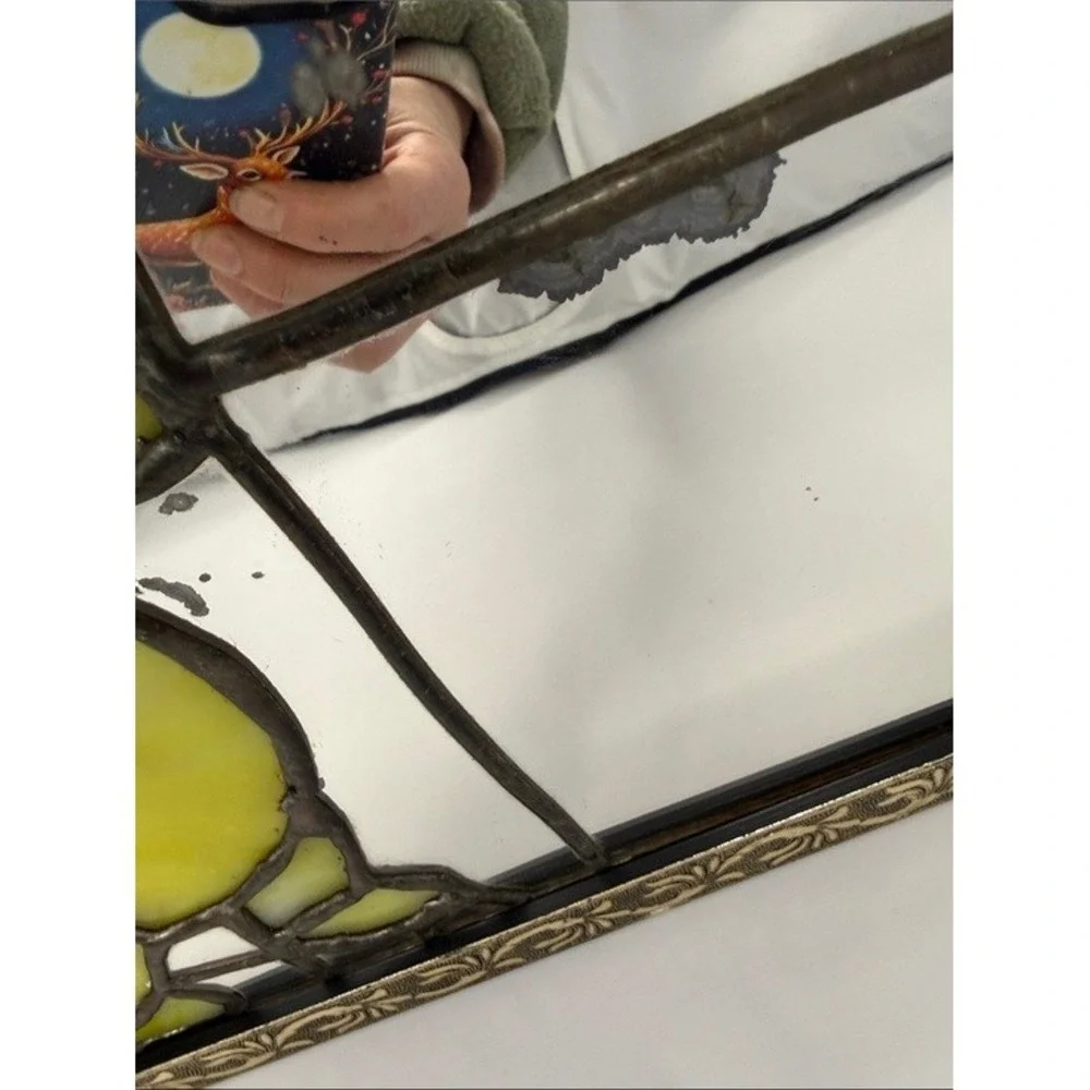 1970's‎ Handmade Vintage Stained Glass Repurposed Winnie the Pooh Mirror Kids